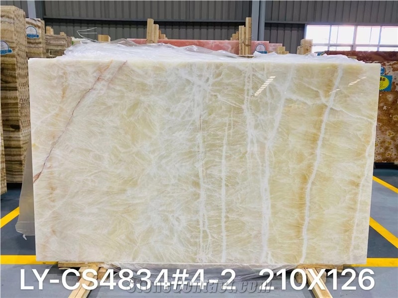 China Yellow Crystal Onyx Polished Big Slabs
