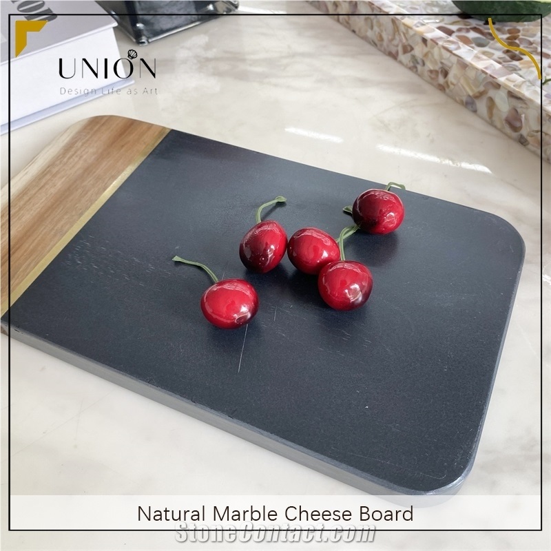 UNION DECO Black Marble And Wood Chopping Board Cheese Board