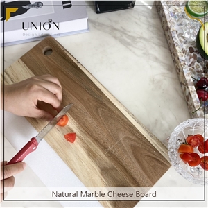 UNION DECO Marble And Wood Cheese Board For Cheese Fruit