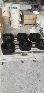 China Nero Marquina Black Marble Wash Basin Sinks