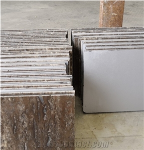 ACM Backed Silver Travertine Natural Stone Panels