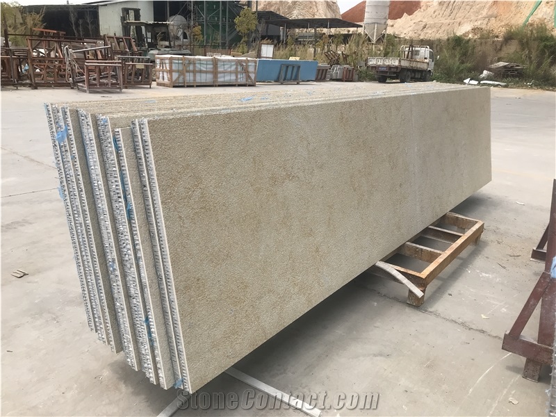 Beige Limestone Lightweight Thin Stone Panels For Facade