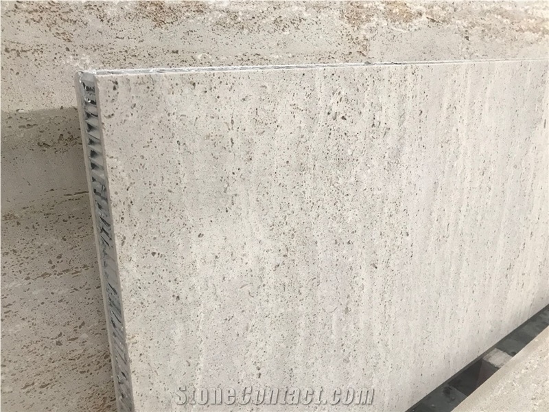 Exterior Lightweight Wall Cladding Travertine Honeycomb Backed Panels