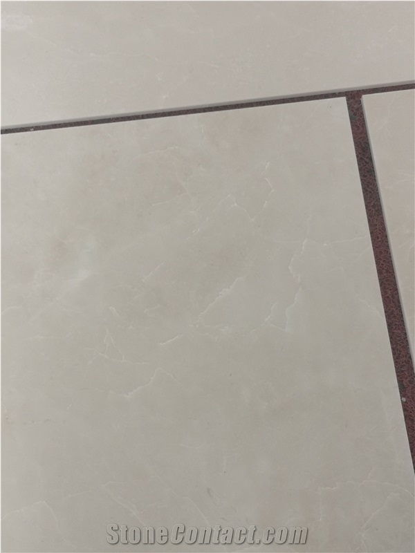 Fiberglass Backed Aran White Marble Composite Stone For Indoor Wall