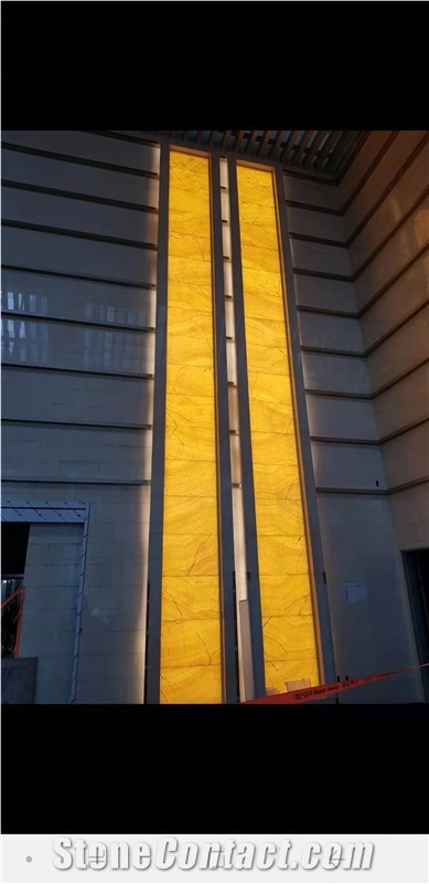 Translucent Coloprhony Onyx Backlit Glass Panels