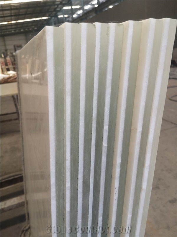 Translucent Glass Backlit White Onyx Stone Panel For Celing