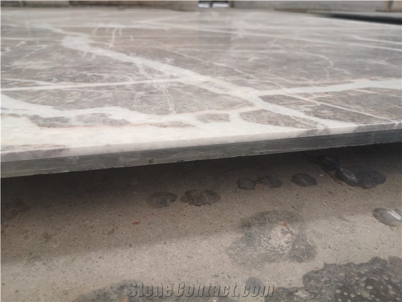Translucent Italy Casual Gray Marble Backed Glass Panels