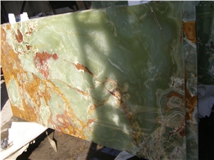 Translucent Onice Verde Pakistan Onyx Backed Glass Panels