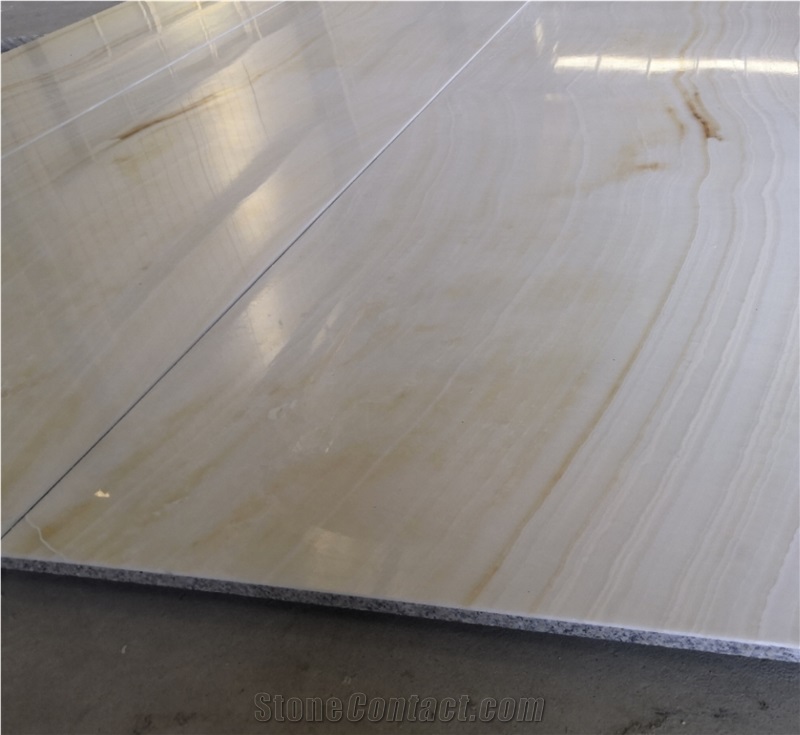 White Onyx Laminated Natural Stone Panels For Outdoor Uses
