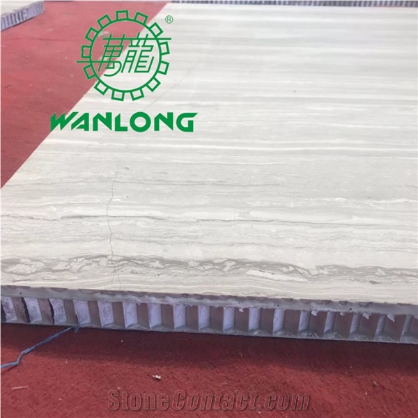 White Teak Wood Marble Honeycomb Backed For Wall
