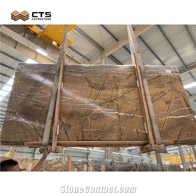 High Quality Select Type Customized Rainforest Brown Slab