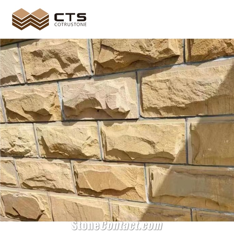 Sandstone Yellow Mushroomed Wall Tiles New Design High Quality Natural