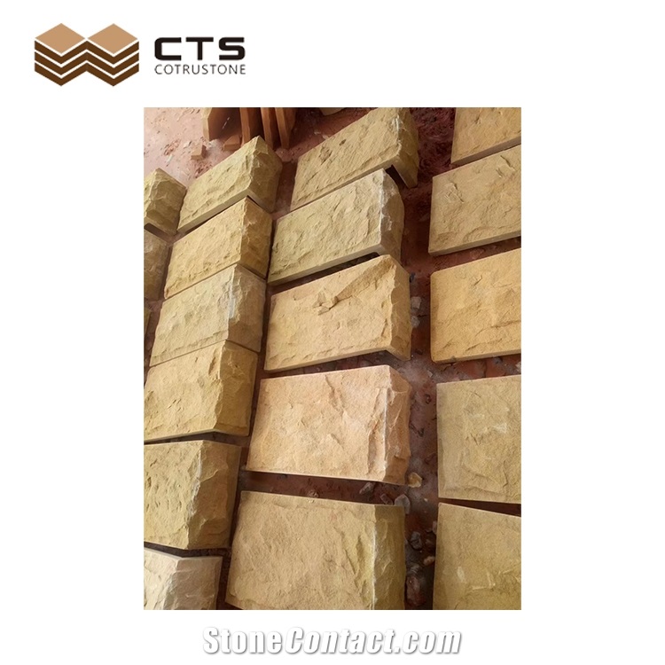 Sandstone Yellow Mushroomed Wall Tiles New Design High Quality Natural