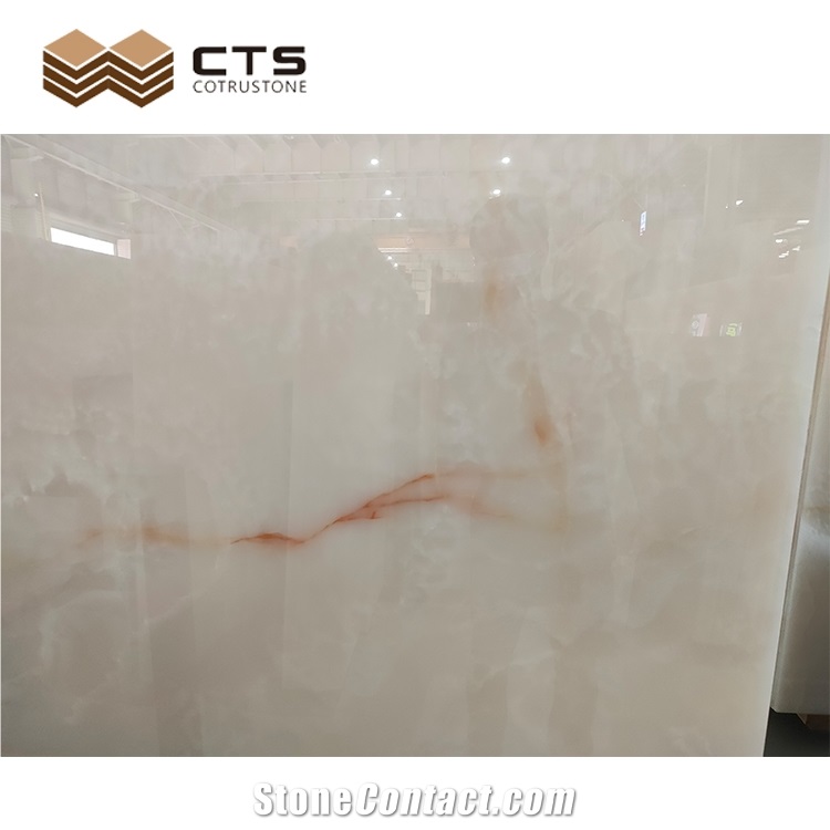 White Onyx Beautiful Veins Nature Stone For Decor In Stock