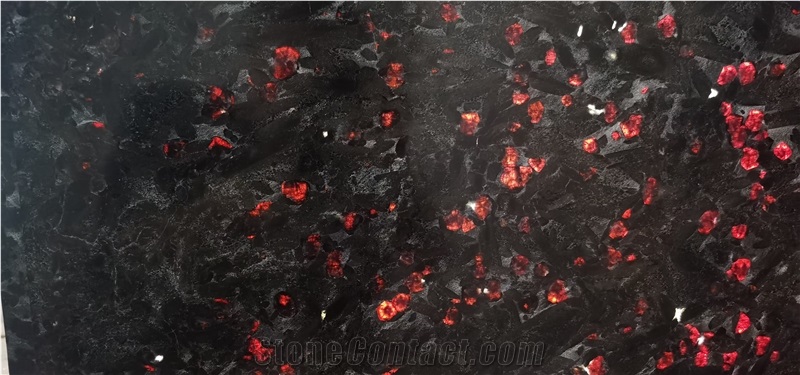 Ruby Red Granite Stone Galss Translucent Laminated Panel
