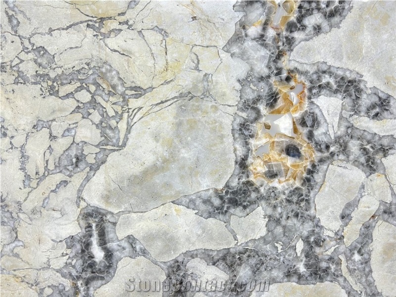 Atlantic White Dover White Quartzite Kitchen Wall Slabs
