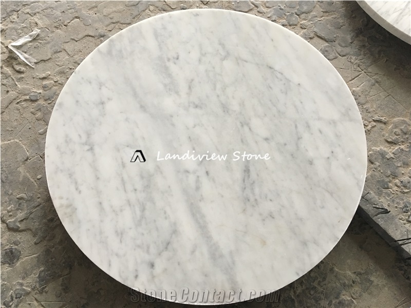 Carrara White Marble Round Coffee Table