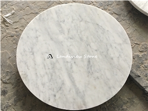Carrara White Marble Round Coffee Table