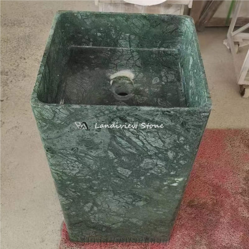 High Quality Green Onyx Farm Sink Rectangle Stone Wash Basin