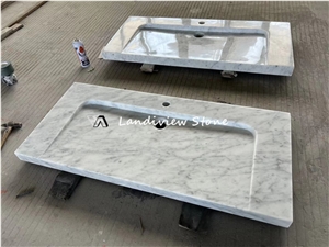 Luxury Hotel White Stone Sink Marble Wash Basin