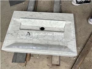 Modern Stone Wash Basin White Marble Sink