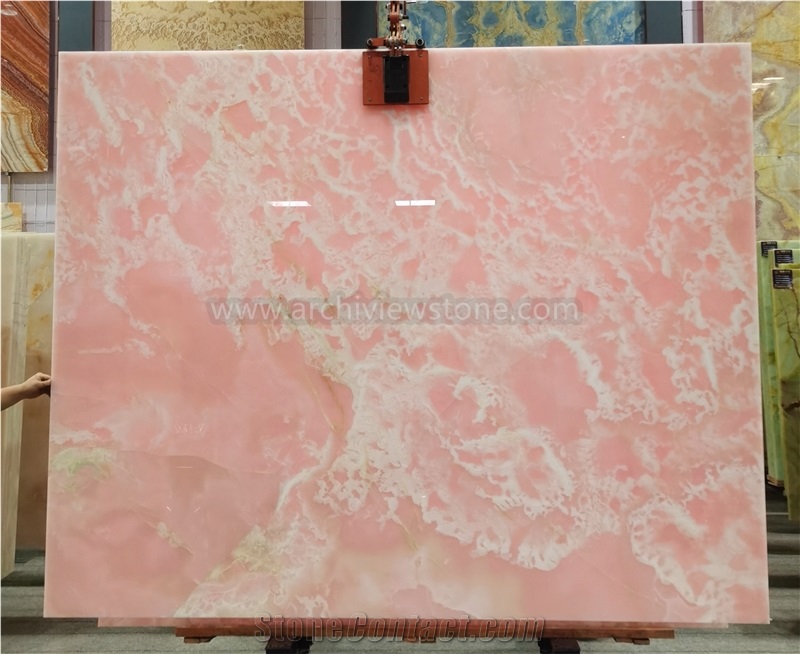 Polished MGT Pink Onyx Slabs For Wall Panels