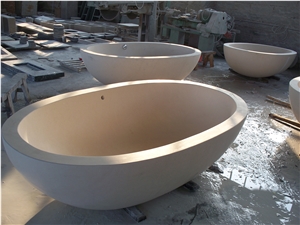 Quality Portugal Beige Limestone Freestand Bathtub