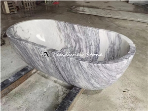 White Marble Freestanding Bathtub