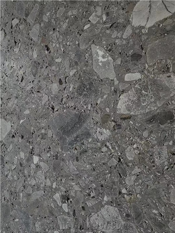 Italy Fossil Grey Marble Slab Tile In China Stone Market