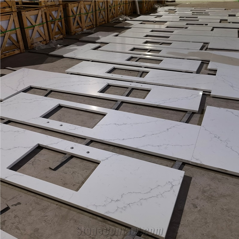 Custom Design Artificial Stone Quartz Kitchen Countertops