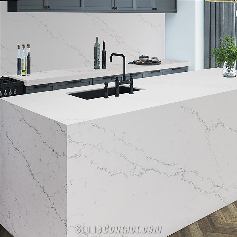 Custom Design Artificial Stone Quartz Kitchen Countertops