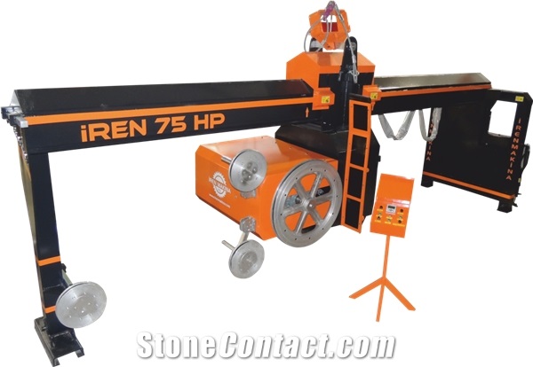 IREN 75 KW 100 HP Bridge Type Quarry Wire Saw Cutting Machine