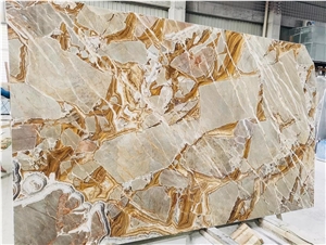 White Golden Fusion Marble For Wall Floor Tiles
