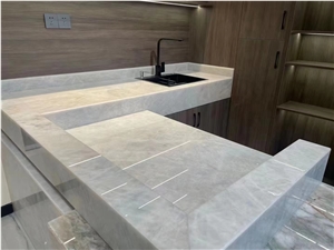 Crystal White Ice Quartzite Kitchen TOP
