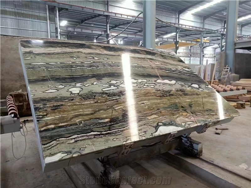 HOT NEW Special BROWN GREEN MARBLE SLAB FOR WALL