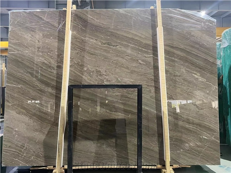 Light Brown Wooden Marble Slab For Floor Wall