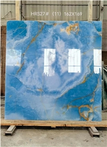 Natural Luxury Blue Onyx Slabs Ocean Blue Onyx Tile