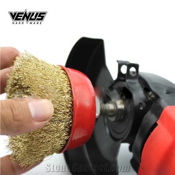 Abrasive Angle Grinder Crimped Brass Coated Steel Wire