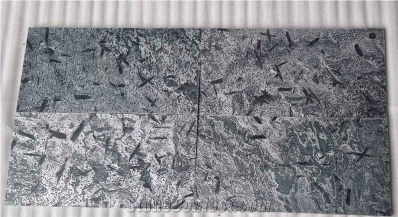 Indian Silver Grey Matrix Polished Surface Slate Tiles