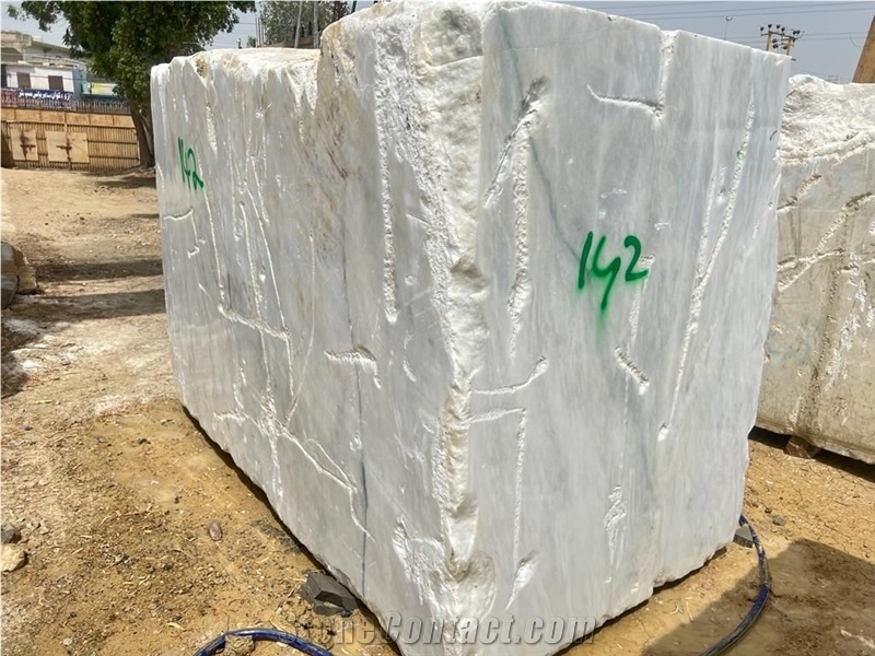 Sky White Marble Block From Pakistan