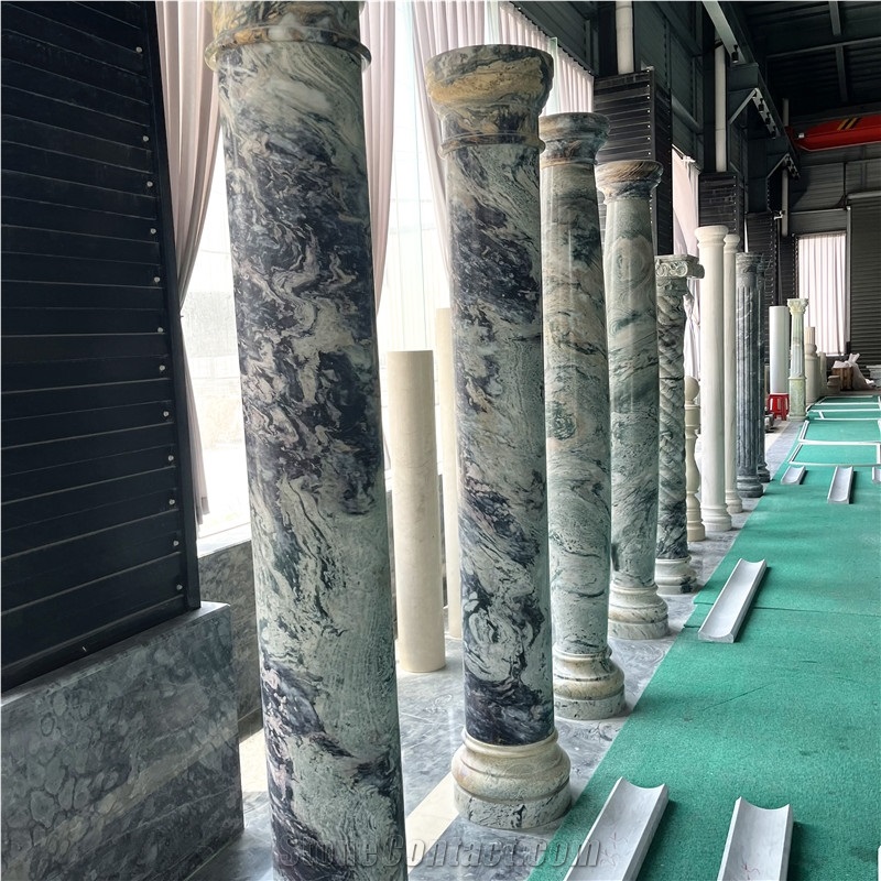 Customized Marble Cloumn Round Pillar Outdoor Building Decor