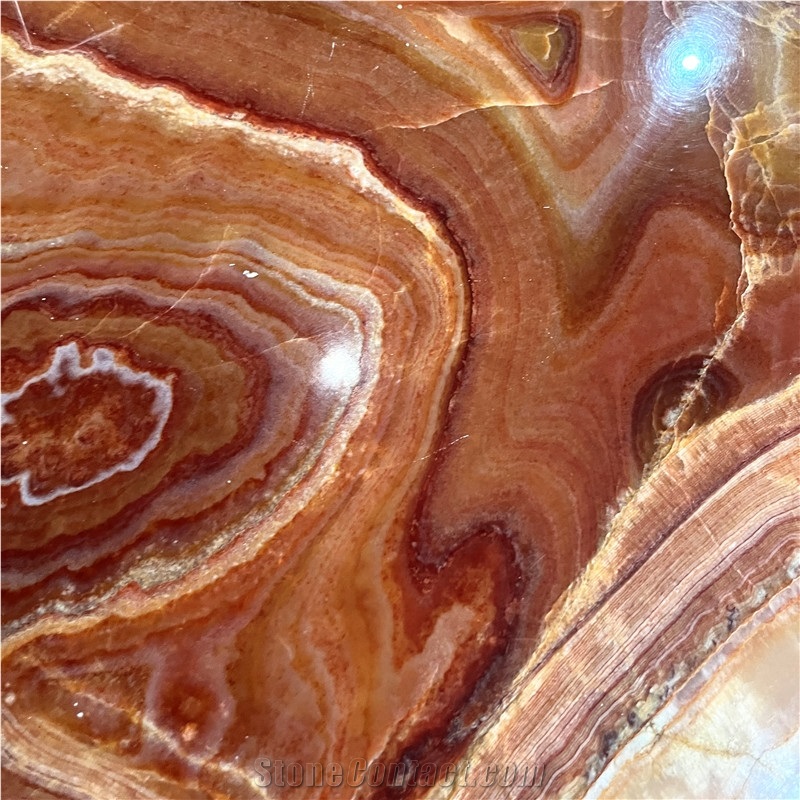 High Quality Red Onyx Luxury Round Coffee Table Home Decor