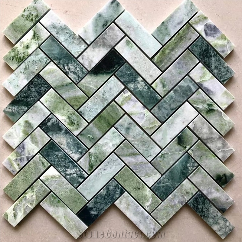 Top Quality Dark Green Marble Mosaic Tile For Wall And Floor