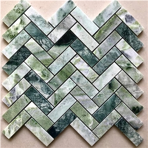 Top Quality Dark Green Marble Mosaic Tile For Wall And Floor