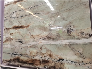 Cristallo Tiffany Quartzite Slab Luxury Stone Tiffany Green