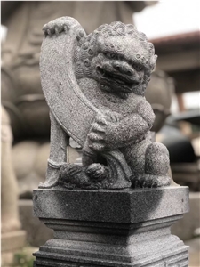 Fierce Lion Stone Sculpture Granite Lion Guardian Statues