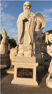 Human Stone Sculpture Granite Kongzi College Statues