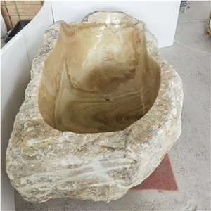 Natural Stone Eclipse Bath Tubs Rough Yellow Onyx Bathtub