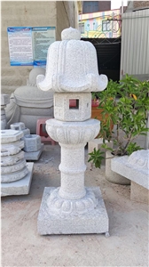 Solid Stone Japanese Lantern Grey Granite Landscaping Lamps