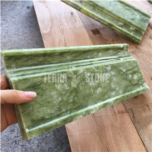 Dandong Green Natural Real Marble Baseboard Skirting Molding